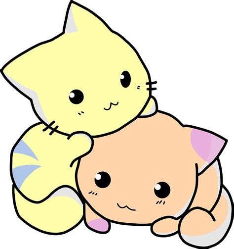 Download Hd Kitten Clipart Adorable Cute Cat Cartoon Png Transparent