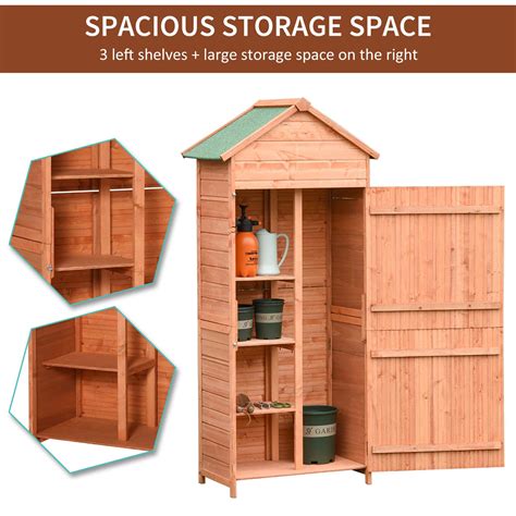 Outsunny 84 X 51cm Garden Shed 4 Tier Wooden Garden Outdoor Shed 3