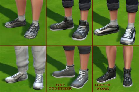 Mod The Sims Blackwhite Recolors On Various Maxis Shoes