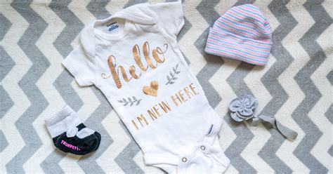 Download Hello I'm New Here Baby Onesie With The Cricut EasyPress 2