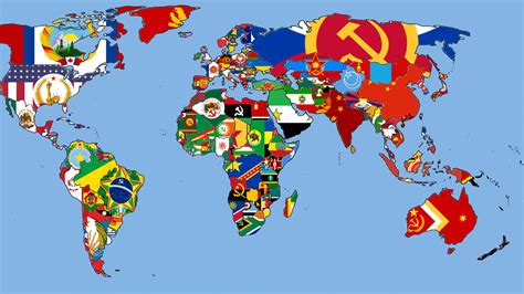Size In Map Of The World Political Map With Flags Poster Print Sexiz Pix