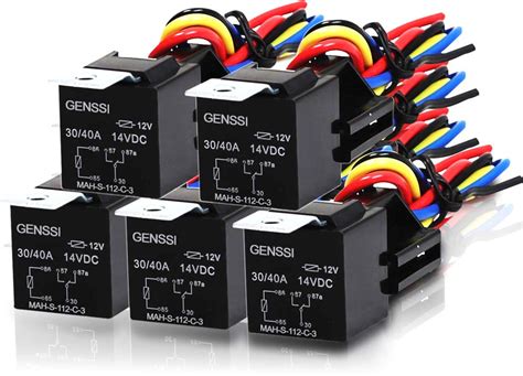 5 Pin 40a Relay And Wire Harness Spdt 12v 5 Pack Genssi