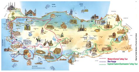 Turkey Tourist Map Of Highways