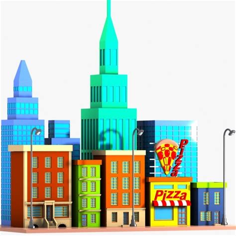Cartoon City And Building Clip Art Library