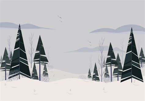 Vector Beautiful Winter Landscape Illustration 247796 Vector Art At