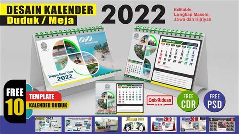 Free 10 Template Kalender Meja Duduk 2022 Lengkap Format Coreldraw