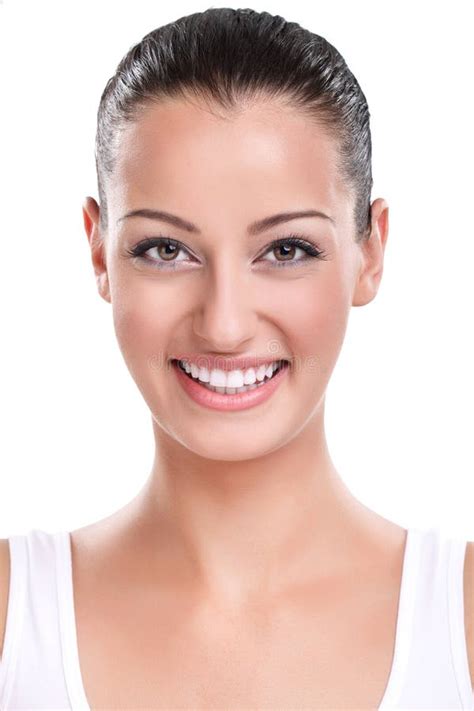 Portrait Beautiful Happy Woman With White Teeth Smiling Beauty Stock Image Image Of Girl