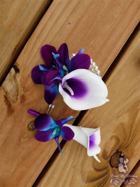 Dress My Wedding Galaxy Orchid And Calla Lily Wrist Corsage And