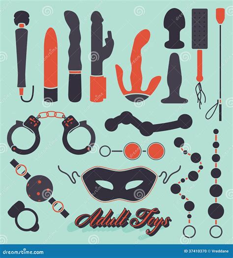 Vector Set Adult Toys Icons And Symbols Stock Vector Illustration Of Paddle Passion 37410370
