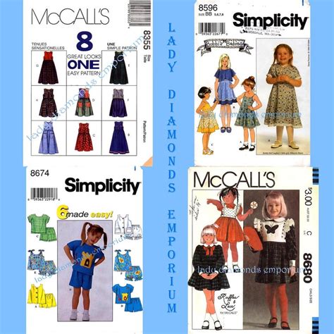 Choice Of 34 Childrens Sewing Patterns Boys Girls Size 12 1 Etsy