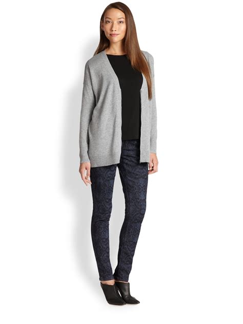Lyst Eileen Fisher Cashmere Vneck Cardigan In Gray