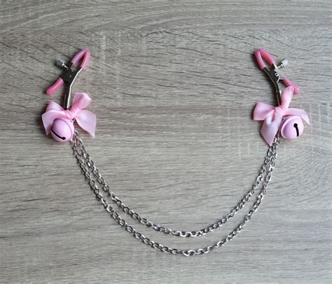 Bell Nipple Clamps With Bows Non Piercing Nipple Tweezers Saxy Nipple Jewelry Etsy