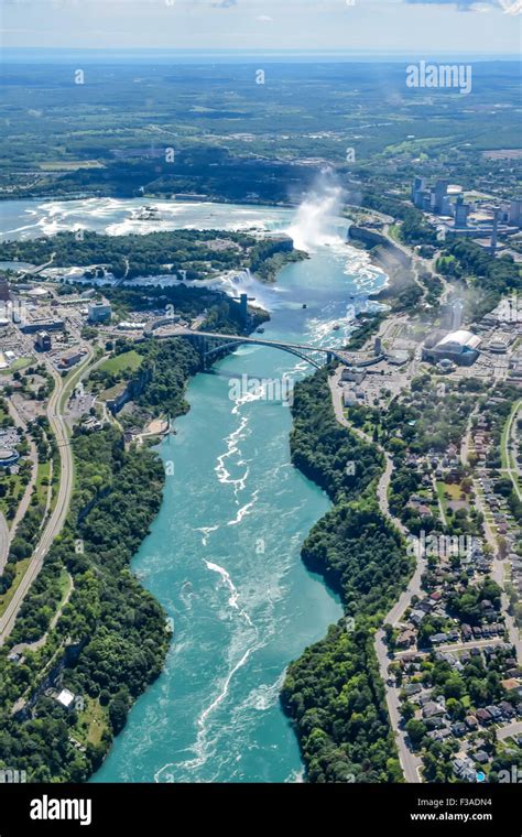 Aerial View Of Niagara Falls Ontario Canada Stock Photo Alamy