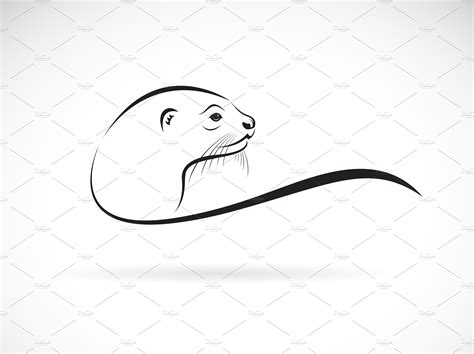 Vector Of Otter Head Design Animal Masterbundles