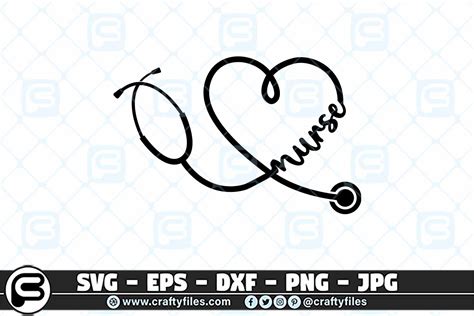Nurse Stethoscope Svg Cutting File For Cricut And Silhouette Crafty Files