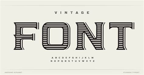 Vintage Style Font Alphabet Letters Western Logo Typography