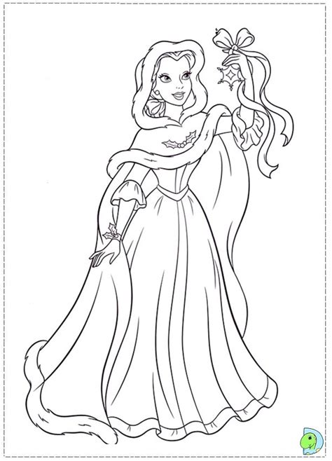 Christmas Disney Princess Coloring Page