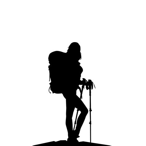 Hiker Silhouettes Hiking Man With Rucksacks Silhouette People With