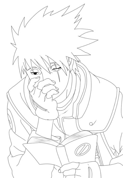 Sketsa Gambar Animasi Naruto Untuk Diwarnai Guru Kakashi