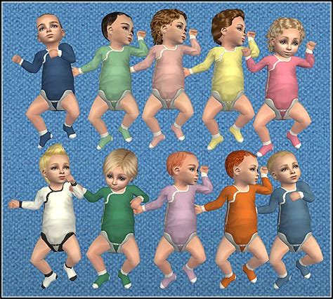 Ts2 Theraven Simple Infant Onesies In Annas Colors Thesims2 Sims