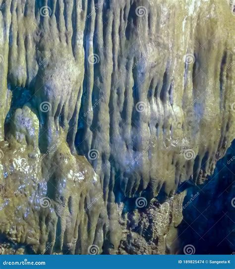 Stalactite And Stalagmite Rock Structures In Borra Caves Araku India
