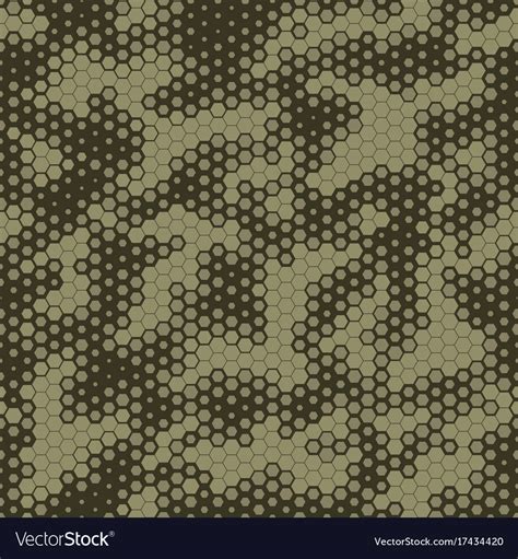 Military Camouflage Seamless Pattern Hexagonal Vector Image
