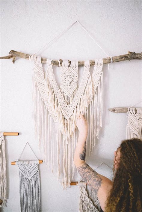 Long Macrame Wall Hanging | Macrame wall hanging, Woven wall hanging, Hanging plant holder