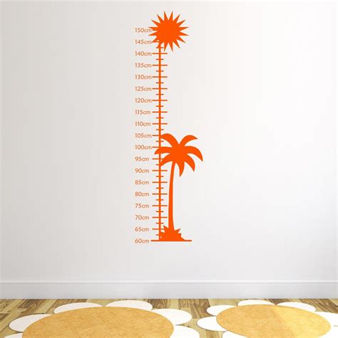 Palm Tree Growth Chart For Children Wall Sticker By Mirrorin