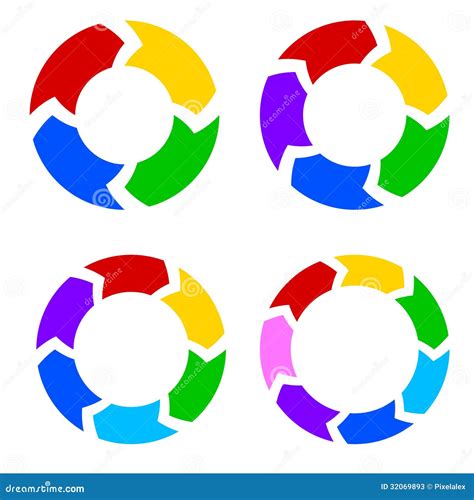 Color Circle Arrows Set Vector Stock Vector Illustration Of Arrows