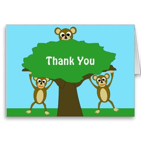 Monkey Thank You Cards Monkey Ts Thank You Cards Cards