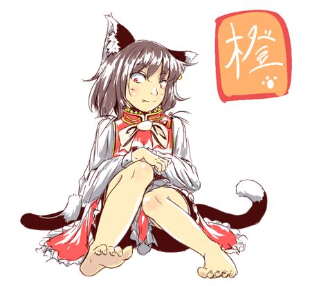 Safebooru Animal Ears Barefoot Cat Ears Cat Tail Chen Fang Feet Kabu