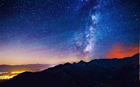 Nature Mountain Stars Sky Wallpapers Hd Desktop And