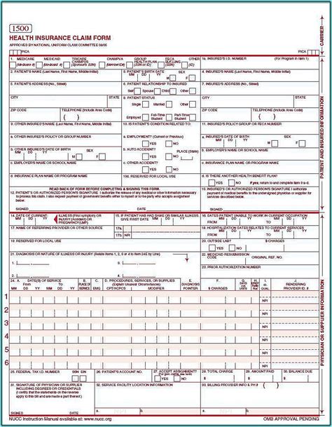 Free Cms 1500 Form Pdf Fillable Form Resume Examples P32eagq2j8