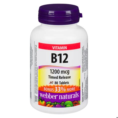 Vitamin B12 1200mcg Tb Time Release 6020 Webber Medstoyourhome