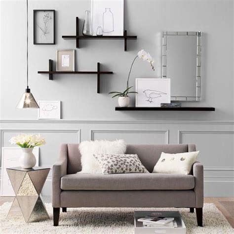 Use the marks above a couch to place the shelf so the bottom point of the shelf rests at the pencil marks. 21 Floating Shelves Decorating Ideas | Floating shelves ...