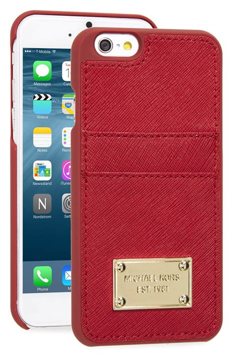 The sophisticated case is crafted from michael kors' signature saffiano leather and is detailed with iconic michael kors lettering. MICHAEL Michael Kors Card Holder iPhone 6 & 6s Case ...
