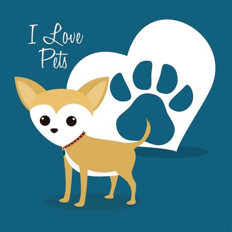 Premium Vector I Love Pets Heart Poster