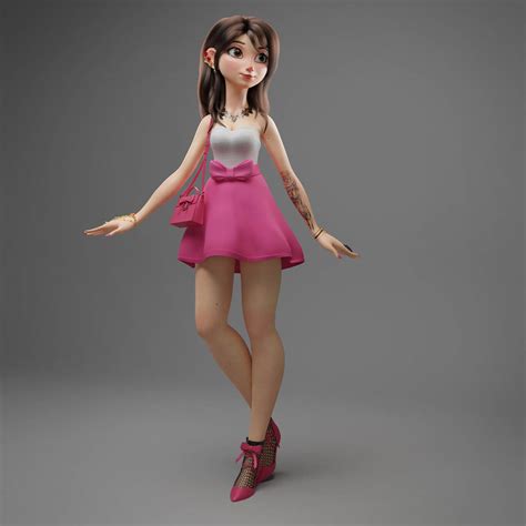 10 cute 3d girl model character designs by jorge luis