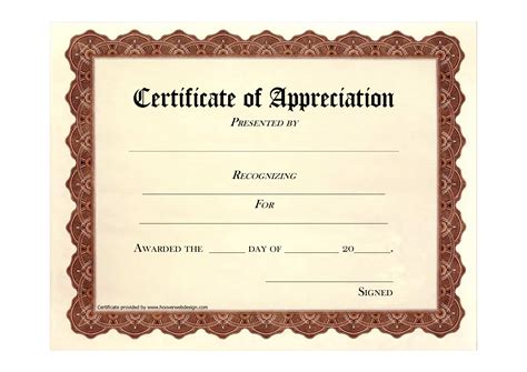 Free Certificates Free Certificate Of Appreciation Award Certificate