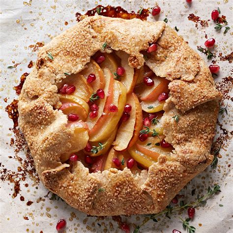 Opens today at 11:30am est. Apple-Pomegranate Galette with Fresh Thyme Recipe - EatingWell
