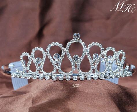 Small Sweet Tiaras With Hair Combs Clear Rhinestones Crystal Crowns