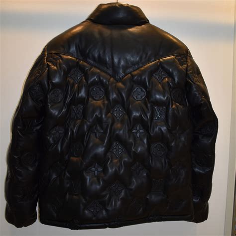 Louis Vuitton Replica Monogram Leather Unisex Puffer Jacket Leather Guys