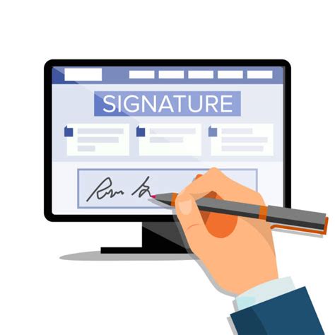 Best Electronic Signature Illustrations Royalty Free Vector Graphics