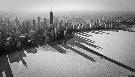 Hd Wallpaper Grayscale Photo Of Buildings Chicago Cityscape Shadow