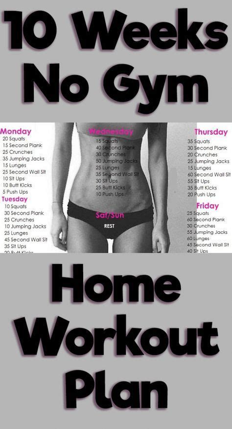 You'll want to set your goal for workout at least ½ an hour a day. 10-Week No-Gym Home Workout Plan | Daily exercise routines