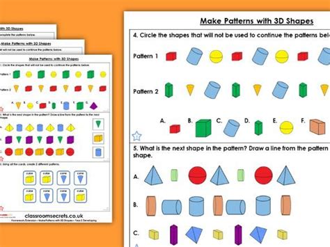 # draws one shape (a circle), a rectangle for practice, a polygon and some text, as required. Year 2 Make Patterns with 3D Shapes Spring Block 3 Maths ...