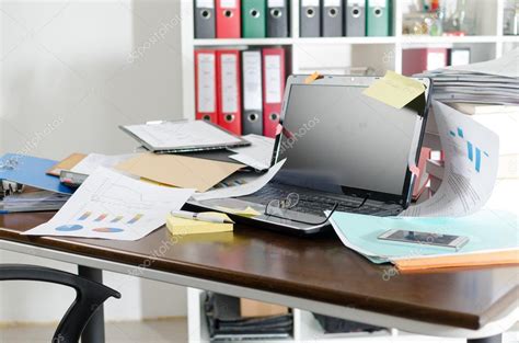 Untidy And Cluttered Desk — Stock Photo © Thodonal 78358562