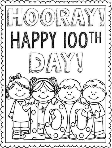 Printable Coloring Pages For Kids 100 Day Of