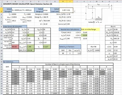 Excel Spreadsheet Design For Engineering Calculations Civil