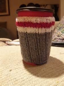 Hand Knitted Work Sock Coffee Cup Cozy Coffee Cup Cozy Cup Cozy